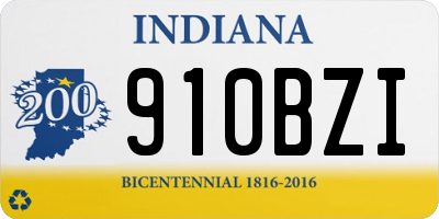 IN license plate 910BZI