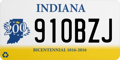 IN license plate 910BZJ