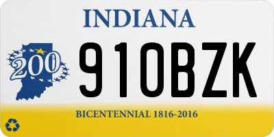 IN license plate 910BZK