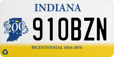IN license plate 910BZN