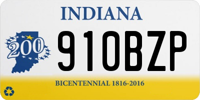 IN license plate 910BZP