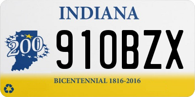 IN license plate 910BZX