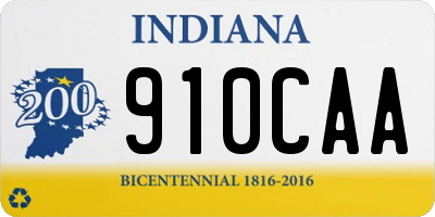 IN license plate 910CAA