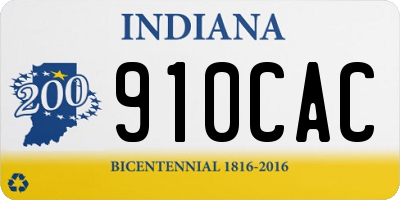 IN license plate 910CAC