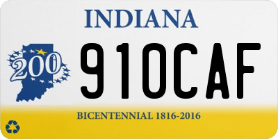IN license plate 910CAF