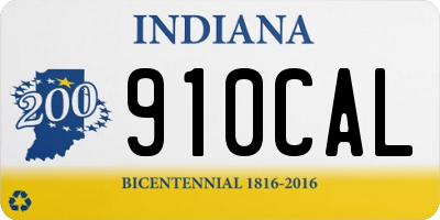 IN license plate 910CAL