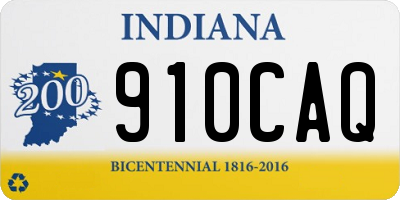 IN license plate 910CAQ