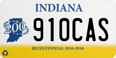 IN license plate 910CAS