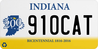 IN license plate 910CAT