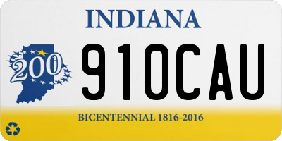 IN license plate 910CAU