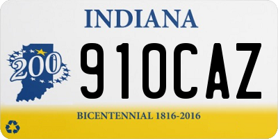 IN license plate 910CAZ