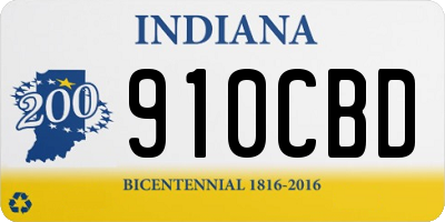 IN license plate 910CBD