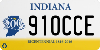 IN license plate 910CCE