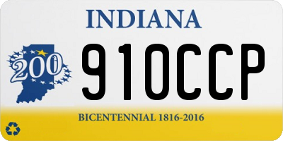 IN license plate 910CCP