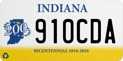 IN license plate 910CDA