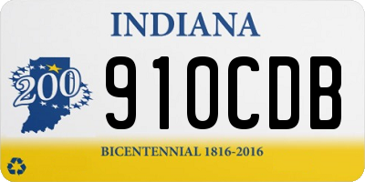 IN license plate 910CDB