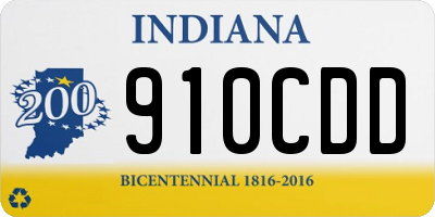 IN license plate 910CDD