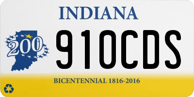IN license plate 910CDS