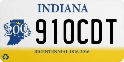 IN license plate 910CDT