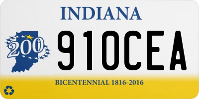 IN license plate 910CEA