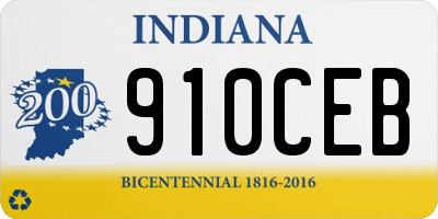 IN license plate 910CEB