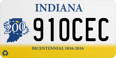 IN license plate 910CEC