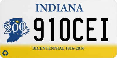 IN license plate 910CEI