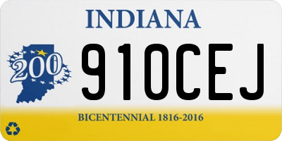 IN license plate 910CEJ