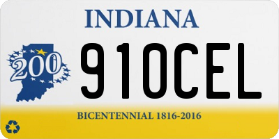 IN license plate 910CEL
