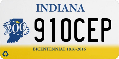 IN license plate 910CEP