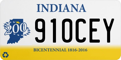 IN license plate 910CEY