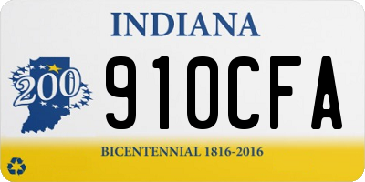 IN license plate 910CFA