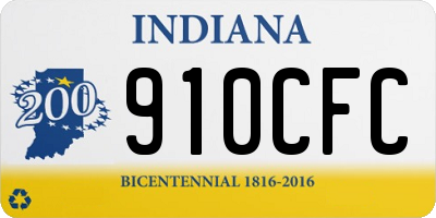 IN license plate 910CFC
