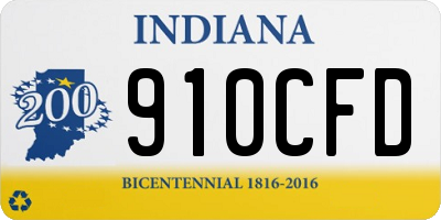 IN license plate 910CFD