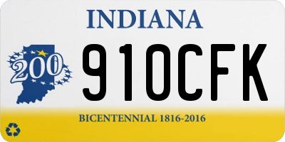 IN license plate 910CFK