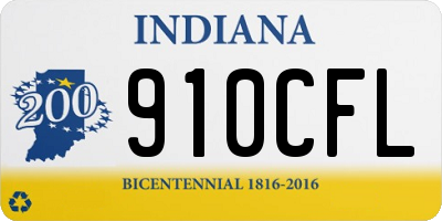 IN license plate 910CFL