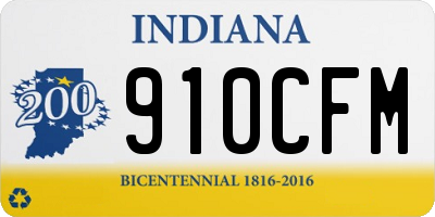 IN license plate 910CFM