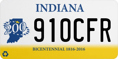 IN license plate 910CFR