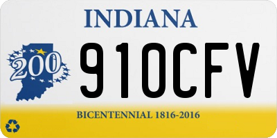 IN license plate 910CFV