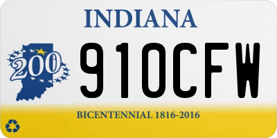 IN license plate 910CFW