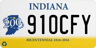 IN license plate 910CFY
