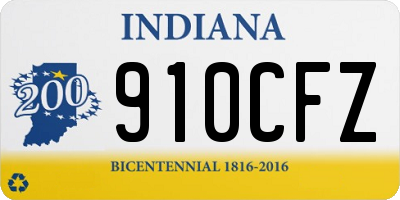IN license plate 910CFZ