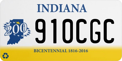 IN license plate 910CGC