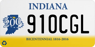 IN license plate 910CGL