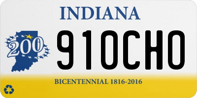 IN license plate 910CHO