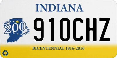 IN license plate 910CHZ