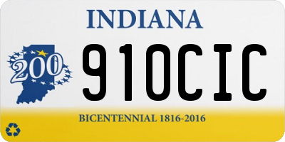 IN license plate 910CIC