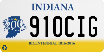 IN license plate 910CIG