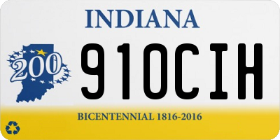 IN license plate 910CIH