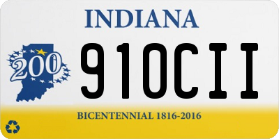 IN license plate 910CII